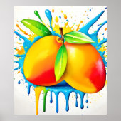 Mango Splash van kleur Poster (Voorkant)