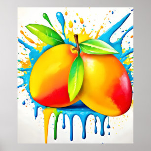 Mango Splash van kleur Poster