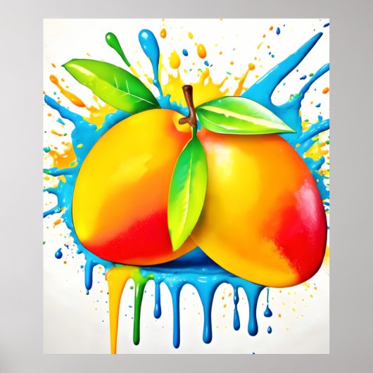 Mango Splash van kleur Poster (Voorkant)