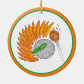 Mango Sticky Rice Dessert Thai Food Cuisine Keramisch Ornament (Achterkant)