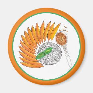 Mango Sticky Rice Dessert Thai Food Cuisine Magneet