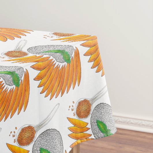 Mango Sticky Rice Dessert Thai Food Cuisine Tafelkleed (Voorbeeld)