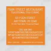 Mango Sticky Rice Dessert Thais Restaurant Eten Vierkante Visitekaartje (Achterkant)