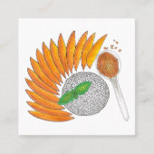 Mango Sticky Rice Dessert Thais Restaurant Eten Vierkante Visitekaartje (Voorkant)