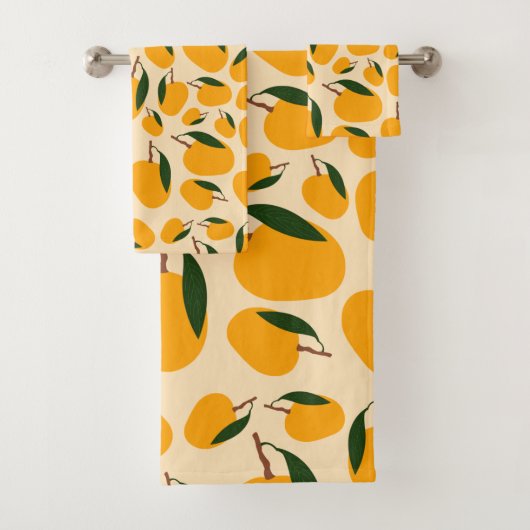 Mango Summer Fruit Pattern Bad Handdoek (Insitu)