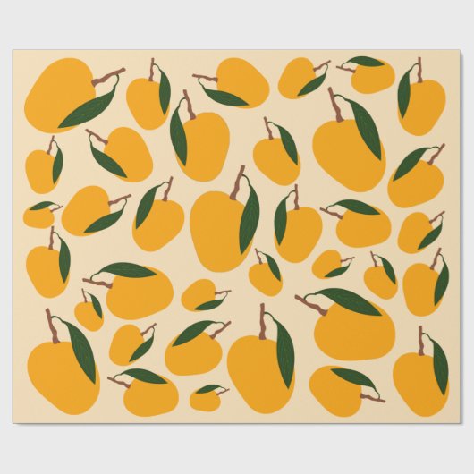 Mango Summer Fruit Pattern Cadeaupapier (Vlak)