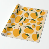 Mango Summer Fruit Pattern Cadeaupapier (Uitgerold)