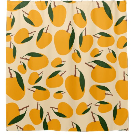 Mango Summer Fruit Pattern Douchegordijn (Voorkant)