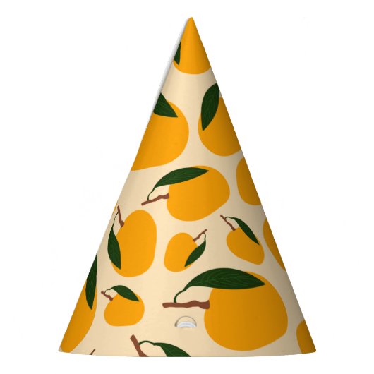 Mango Summer Fruit Pattern Feesthoedjes (Links)