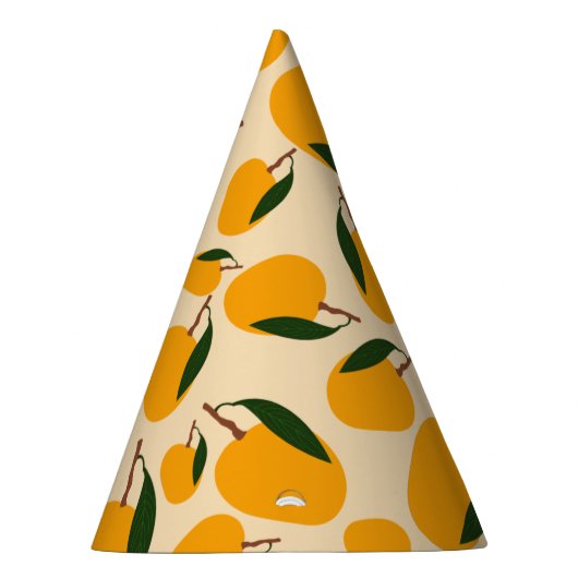 Mango Summer Fruit Pattern Feesthoedjes (Rechts)