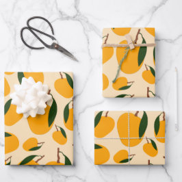 Mango Summer Fruit Pattern Inpakpapier Vel