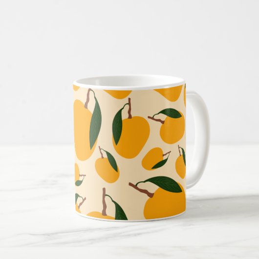 Mango Summer Fruit Pattern Koffiemok (Voorkant rechts)