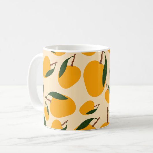 Mango Summer Fruit Pattern Koffiemok (Voorkant links)