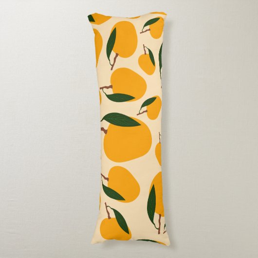 Mango Summer Fruit Pattern Lichaamskussen (Voorkant Verticaal)