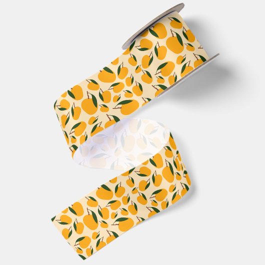 Mango Summer Fruit Pattern Satijnen Lint (Achterkant)