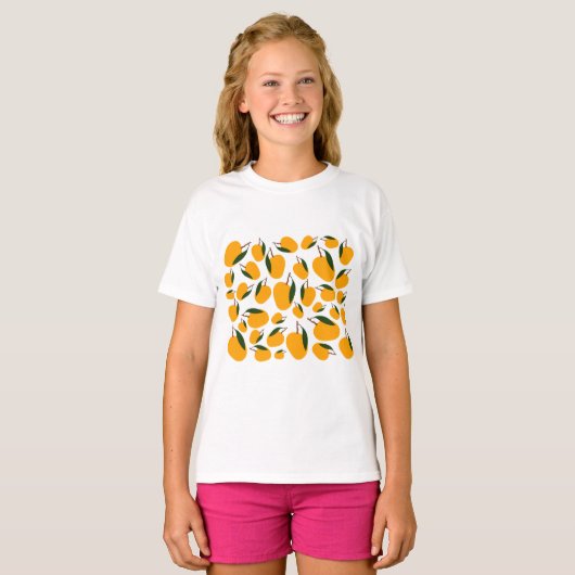 Mango Summer Fruit Pattern T-shirt (Voorkant volledig)