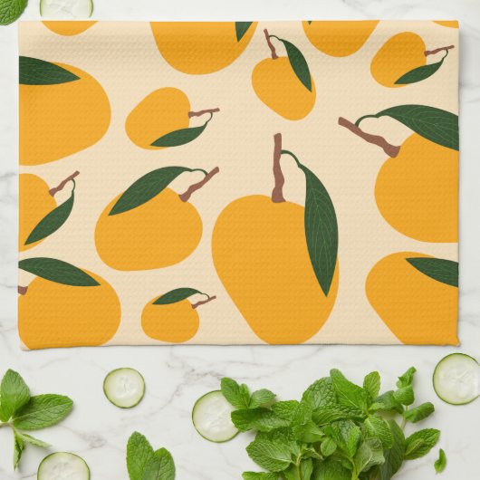 Mango Summer Fruit Pattern Theedoek (Gevouwen)