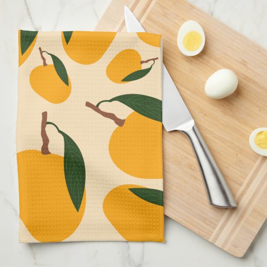 Mango Summer Fruit Pattern Theedoek (Quarter Fold)