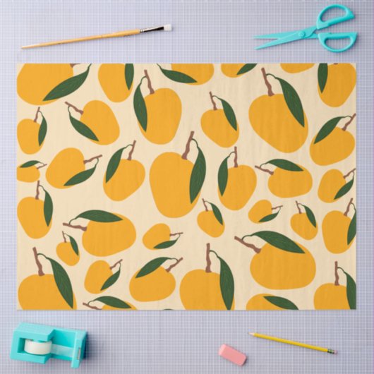 Mango Summer Fruit Pattern Tissuepapier (Craft)