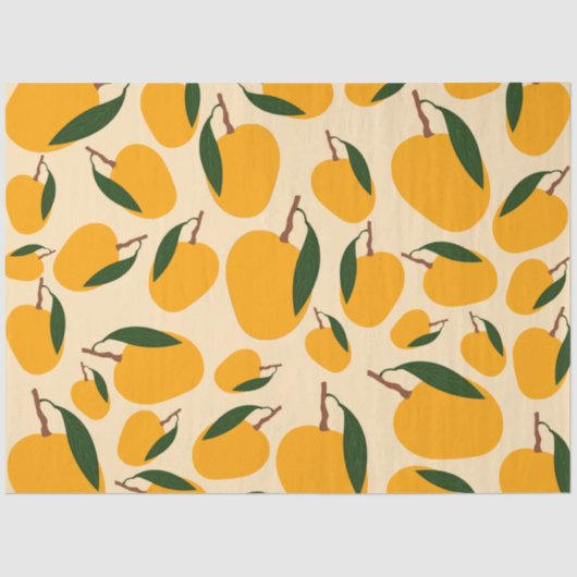 Mango Summer Fruit Pattern Tissuepapier (Voorkant)