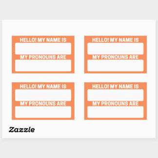 Mango Tango-naam & Pronoun-labels Rechthoekige Sticker