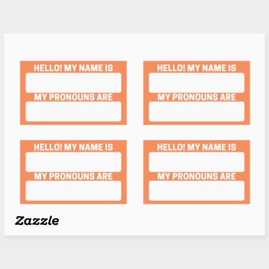 Mango Tango-naam & Pronoun-labels Rechthoekige Sticker (Vel)