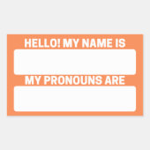 Mango Tango-naam & Pronoun-labels Rechthoekige Sticker (Voorkant)