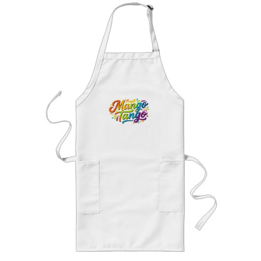 Mango Tango Tropische Vibes T-Shirt Lang Schort (Voorkant)