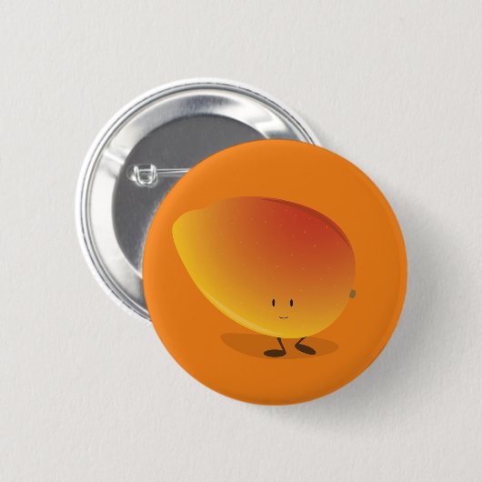 Mango-teken glimlachen ronde button 5,7 cm (Voorkant /achterkant)