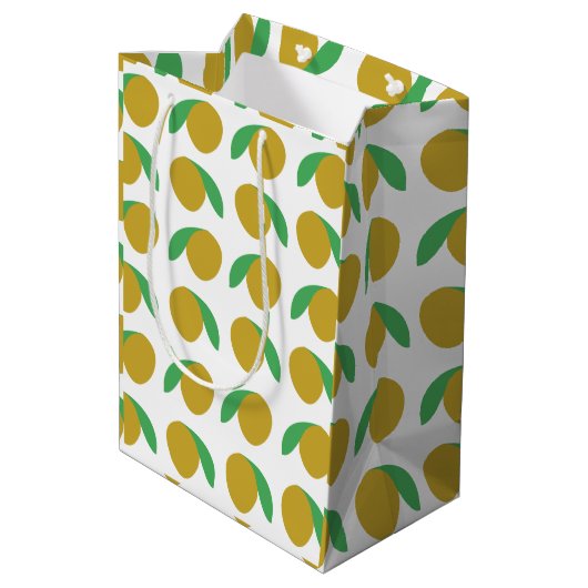 Mango Tropical Fruit Zomerfeest Medium Cadeauzakje (Achterkant Gekanteld)