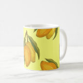 mango: Tropisch handgetekend patroon. Koffiemok (Voorkant rechts)