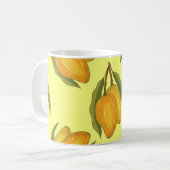 mango: Tropisch handgetekend patroon. Koffiemok (Voorkant links)