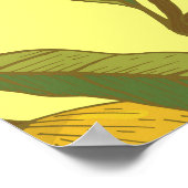  mango: Tropisch handgetekend patroon. Poster (Hoek)