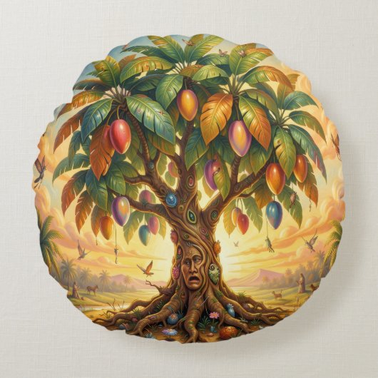 Mango – Tropische Frucht voller Geschmack´7 Rond Kussen (Voorkant)