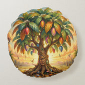 Mango – Tropische Frucht voller Geschmack´7 Rond Kussen (Achterkant)