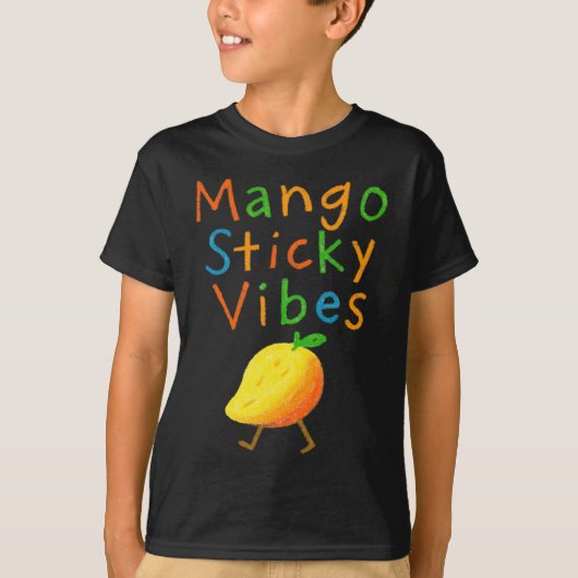 Mango Vibes Schattig Fruit Karakter T-shirt (Voorkant)