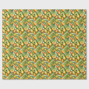 Mango Vruchten en Bladeren Cadeaupapier