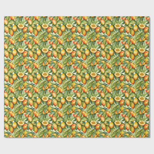 Mango Vruchten en Bladeren  Cadeaupapier (Vlak)