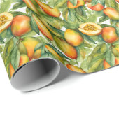 Mango Vruchten en Bladeren  Cadeaupapier (Rol Hoek)