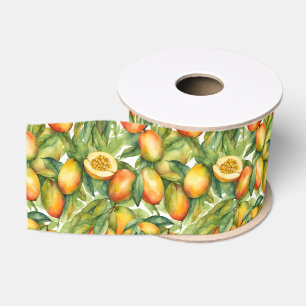 Mango Vruchten en Bladeren  Grosgrain Lint