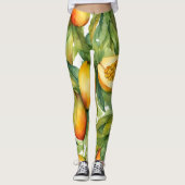 Mango Vruchten en Bladeren  Leggings (Voorkant)