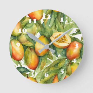 Mango Vruchten en Bladeren Ronde Klok