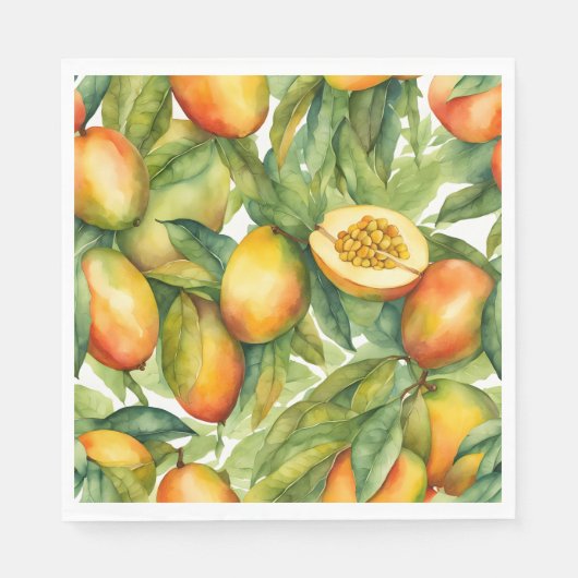 Mango Vruchten en Bladeren  Servet (Voorkant)