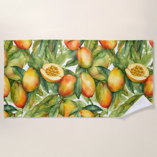 Mango Vruchten en Bladeren  Strandlaken (Voorkant)