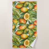 Mango Vruchten en Bladeren  Strandlaken (Voorkant)