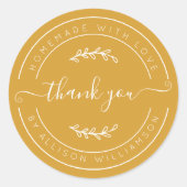 Mango Yellow Homemade Thank You Label (Voorkant)