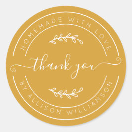 Mango Yellow Homemade Thank You Label