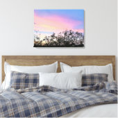 Mango Zonsondergang Hemelsblauw Roze Canvas Art Se (Insitu (Slaapkamer))