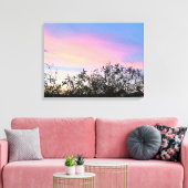 Mango Zonsondergang Hemelsblauw Roze Canvas Art Se (Insitu (Woonkamer))