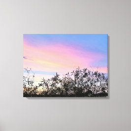 Mango Zonsondergang Hemelsblauw Roze Canvas Art Se